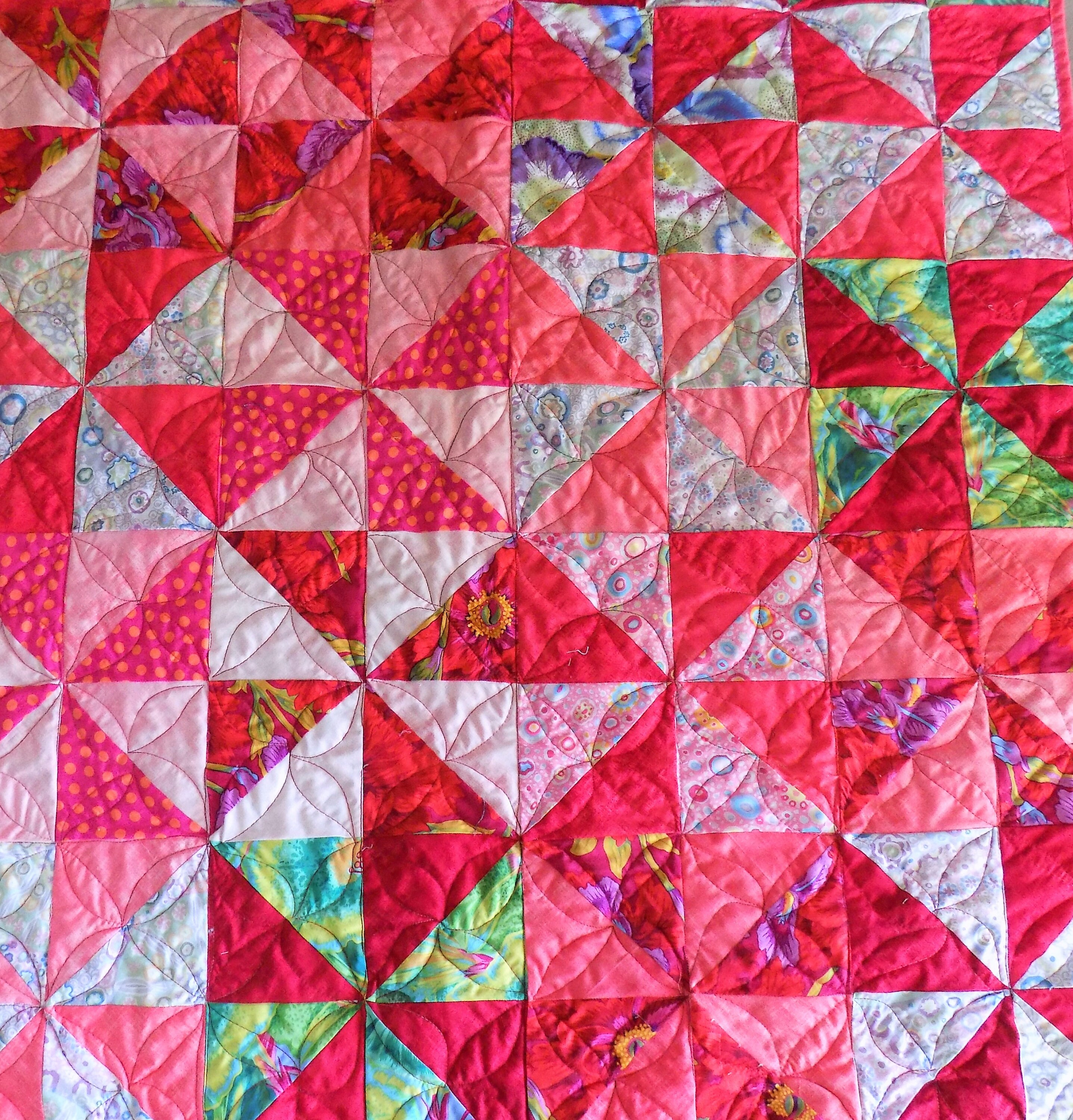 Handmade Quilt Comfort Blanket Pinwheel Quilt Reversible Kaffe Etsy