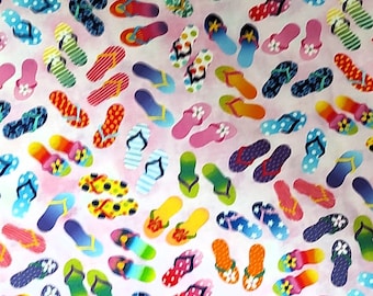 Flip Flop Fabric Shoe Fabric Timeless Treasures Material Craft Supply Quilting and Sewing Supply