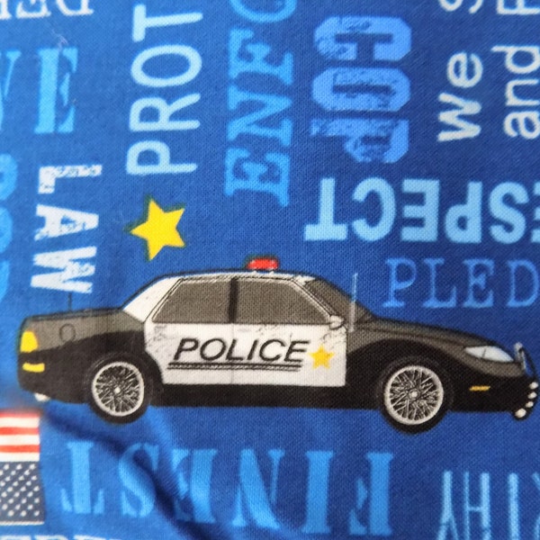 Timeless Treasures Police Fabric Cop Officer American Heroes Fabric 100% Cotton Fabric Quilting Supply Sewing Supply