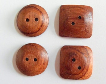 Handmade Wood Buttons Bubinga Wood Buttons Neddlecraft Supplies Craft Supplies