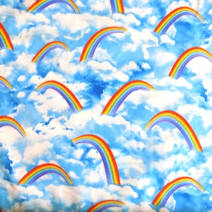 Sky Clouds Rainbows Fabric Cotton Fabric