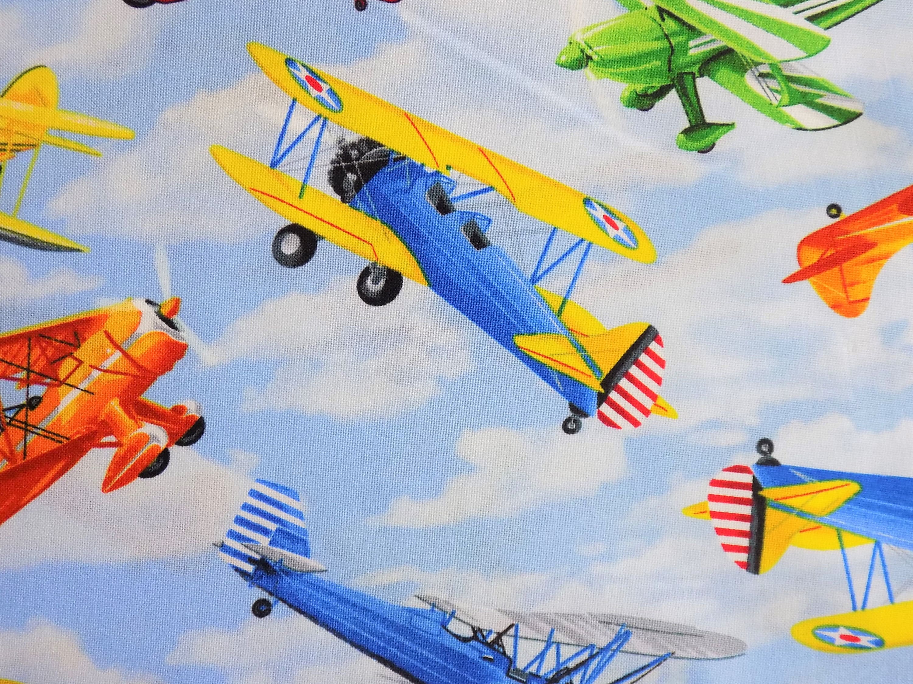 Bi Plane Fabric Airplane Cotton Fabric Novelty Fabric Timeless Etsy