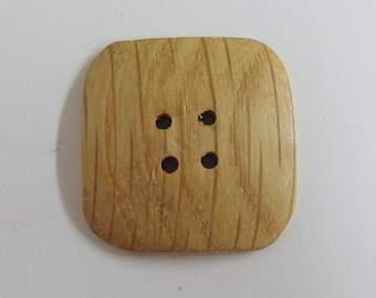 Oak Wood Buttons 1"Square Natural Wood Buttons