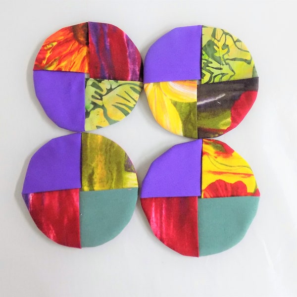 Wine Coasters Set of 4 Multi Colored Coasters Fun Idea for Party Gift for Hostess