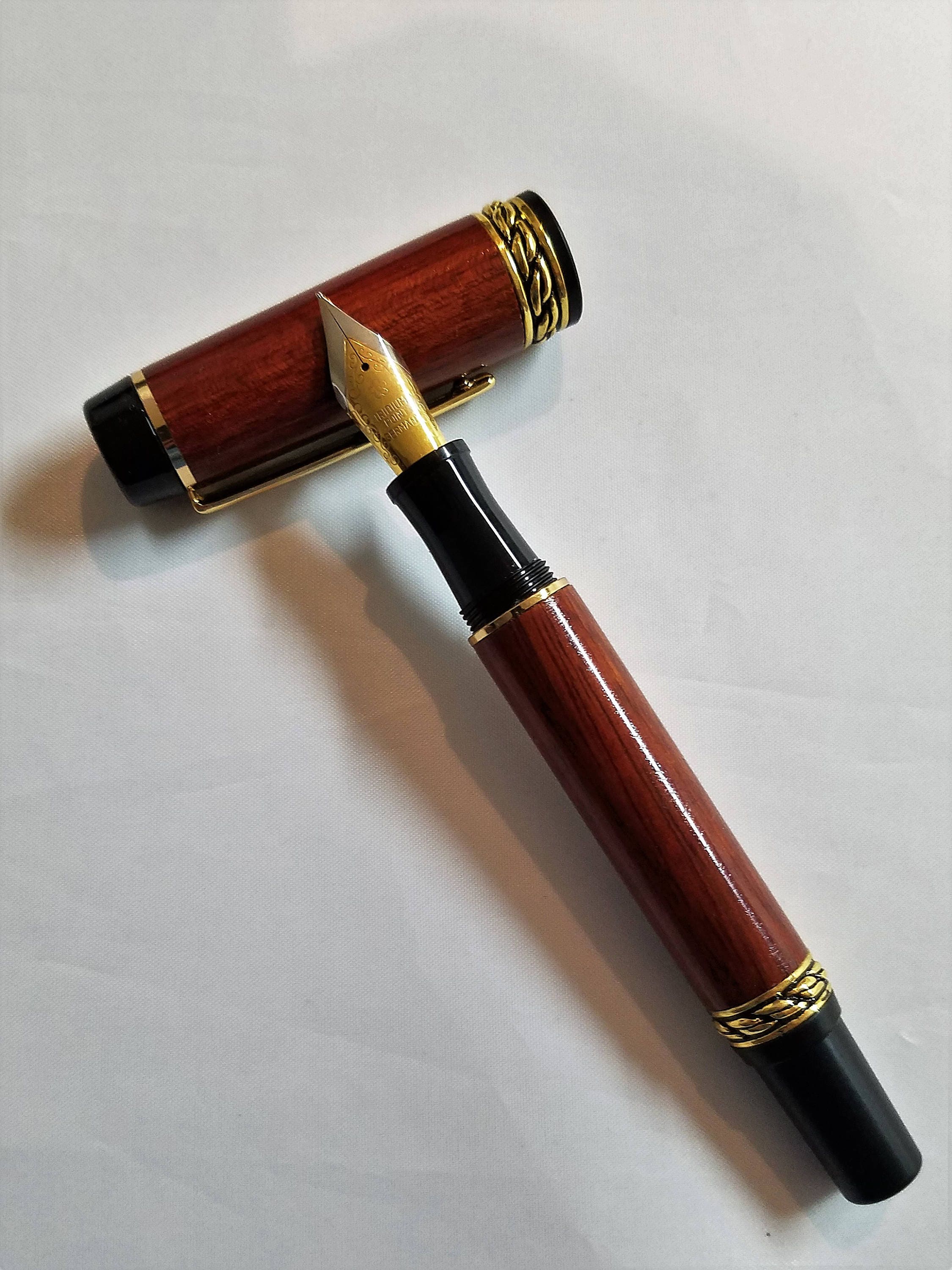 Fountain Pen Blood Wood Pen Hand Crafted Hefty Body Gift Bag Etsy