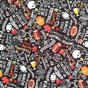 Football Fabric: Fall Tailgate Game Day Cotton Material