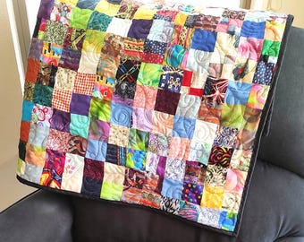 Scrappy Quilt  Patchwork Squares, Crafted in the USA