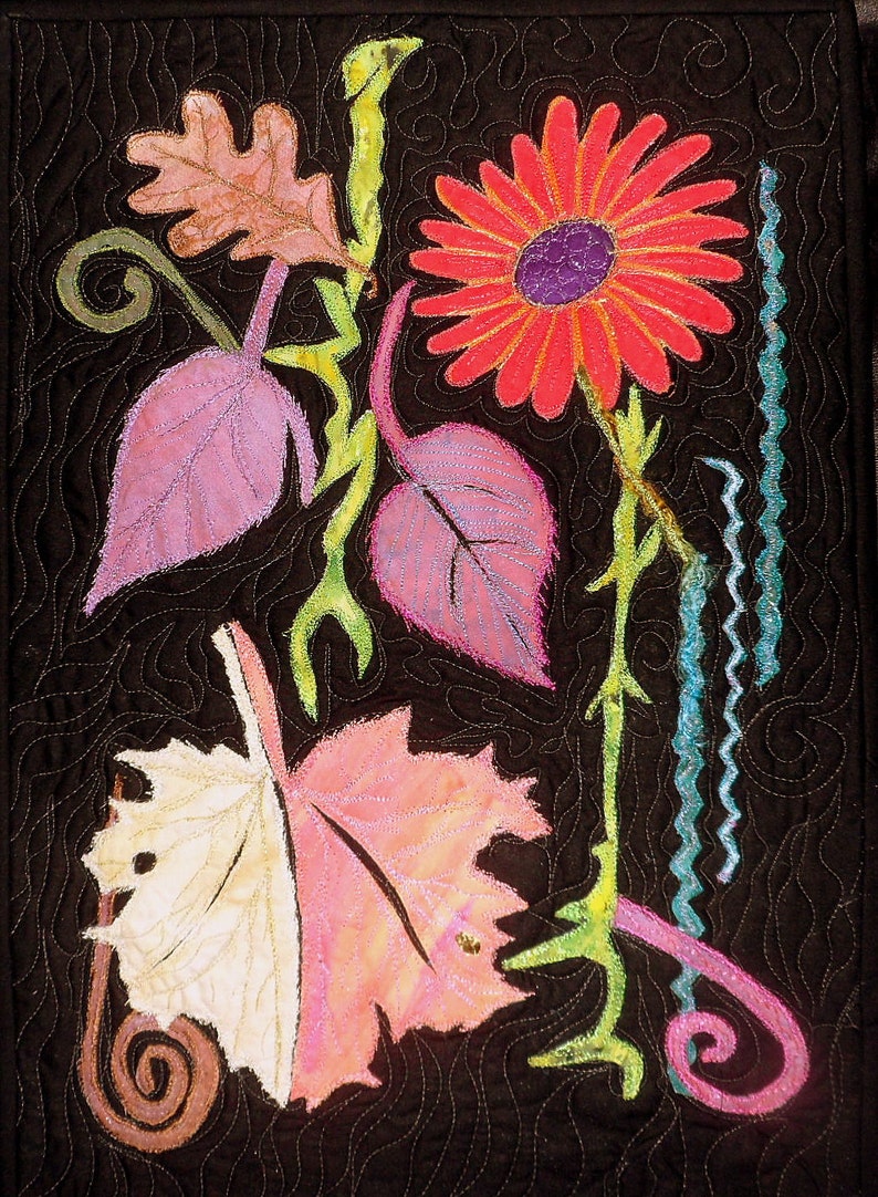 Wall Hanging Fabric Art Collage Raw Edge Applique Wall Art Etsy