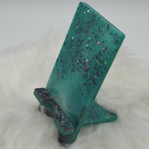 Handmade epoxy resin phone holder | Glitter phone stand | Custom smartphone holder | Resin phone stand gift idea