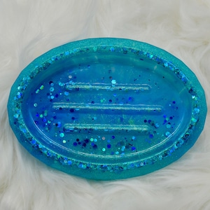 Epoxy resin soap dish – Handmade glitter soap dish, bathroom accessory, decorative soap dish, bathroom gift idea