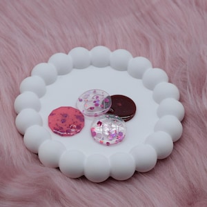 Round bubble plate made of casting powder – jewelry tray, decorative plate, handmade decoration, minimalist tray, gift idea