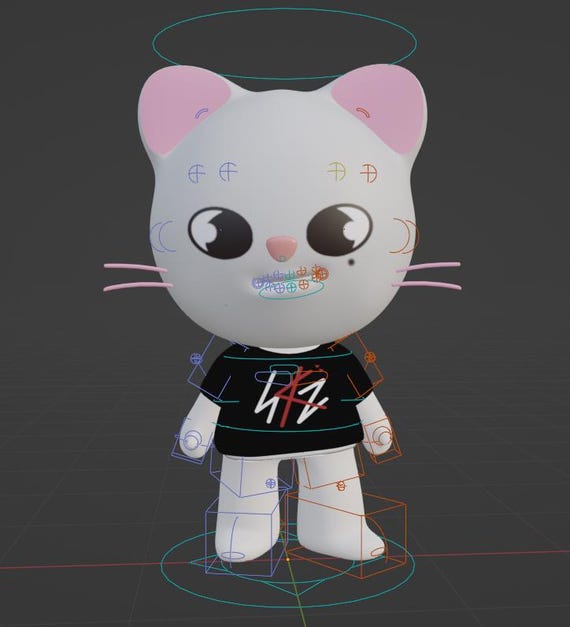 Jiniret RIG - Blender File, Hyunjin, Skzoo, Stray Kids, Ready for