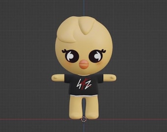 Bbokari RIG - Blender File, Felix, Skzoo, Stray Kids, Ready for 3D