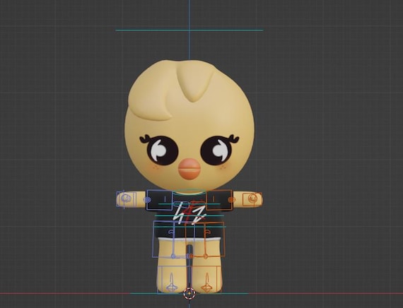 Bbokari RIG - Blender File, Felix, Skzoo, Stray Kids, Ready for 3D