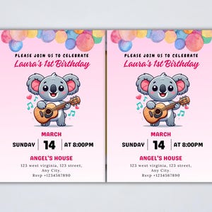 Faire-part 1er anniversaire modifiable d'éléphant | faire-part de fête bébé garçon d'un an | Téléchargement instantané