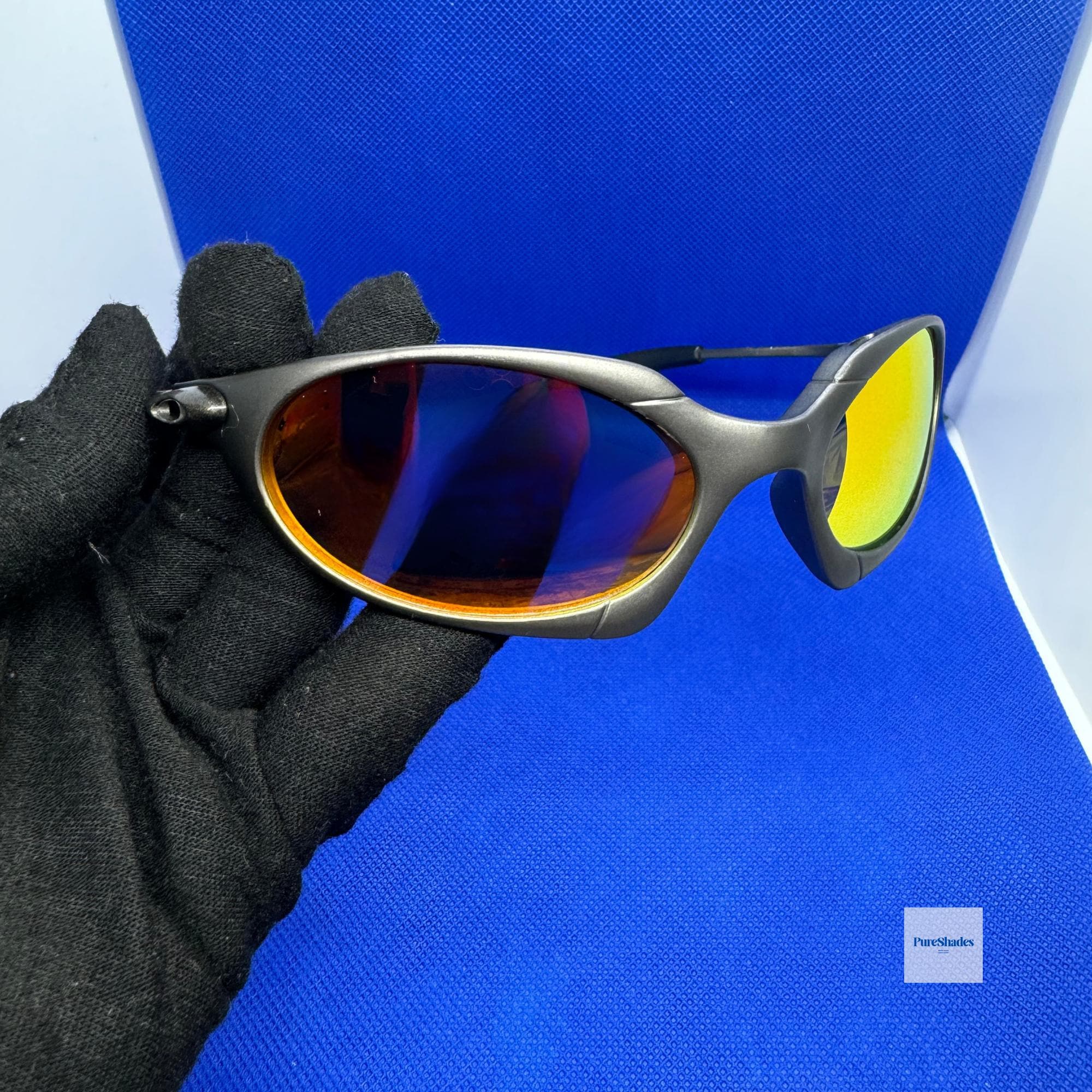 希少 90s Oakley サングラス オークリー Frogskins OO9013-C455｜メガネのオーマイグラス