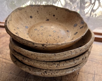 Rustic Handmade Pottery soup/salad/pasta Bowls - Set of 4