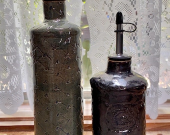 Rustic Handmade Pottery Bottles - Set of 2