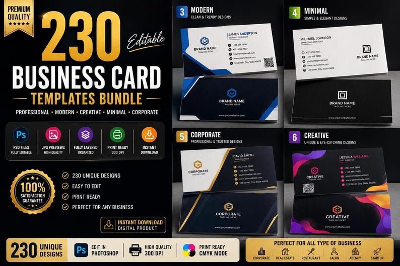 230-editable-business-card-templates-bundle-psd-png-designs-etsy