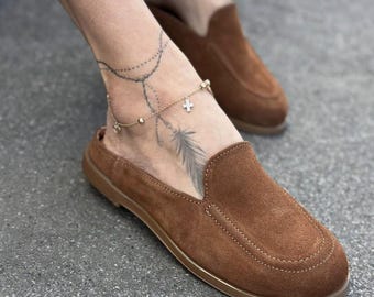 Suede Barefoot Clogs | Leather-Lined Mules |  Anatomical Sole Wide Toe Box Women Shoes | Handmade Footwear