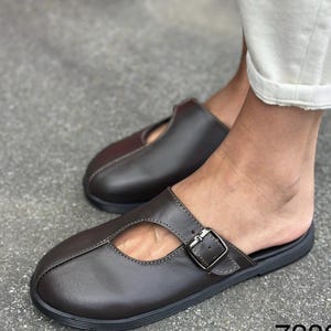 Women’s Leather Mules | Handmade Minimalist Slip-On Shoes | Anatomical Comfort Flats | Genuine Leather Everyday Clogs