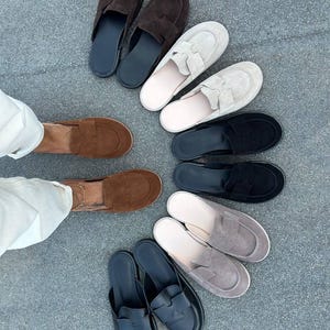 Genuine Suede Mule Shoes for Women Minimalist Slip On Loafers | Soft Sabo | Everyday Flats image 12