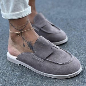Genuine Suede Mule Shoes for Women Minimalist Slip On Loafers | Soft Sabo | Everyday Flats image 13
