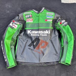 Kawasaki Ninja Motorcycle Leather Jacket Kawasaki Motorbike Racing Biker Jacket