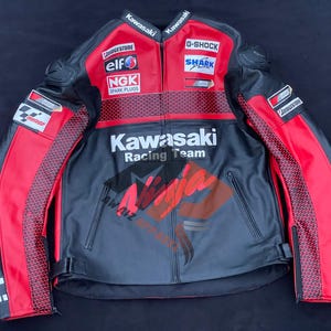 Kawasaki Ninja Motorcycle Leather Jacket Kawasaki Motorbike Racing Biker Jacket