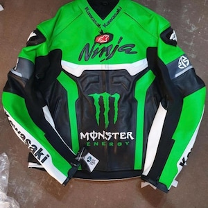 Kawasaki Ninja Motorcycle Leather Jacket Kawasaki Motorbike Racing Biker Jacket