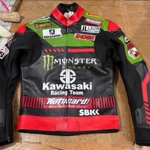 Kawasaki Ninja Motorcycle Leather Jacket Kawasaki Motorbike Racing Biker Jacket