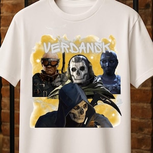 Ghost Warzone Fan T-shirt voor gamers, Cod Warzone T-shirt, Mace, Roze Skin, Stim Warzone, cadeau voor hem, cadeau voor nerd,