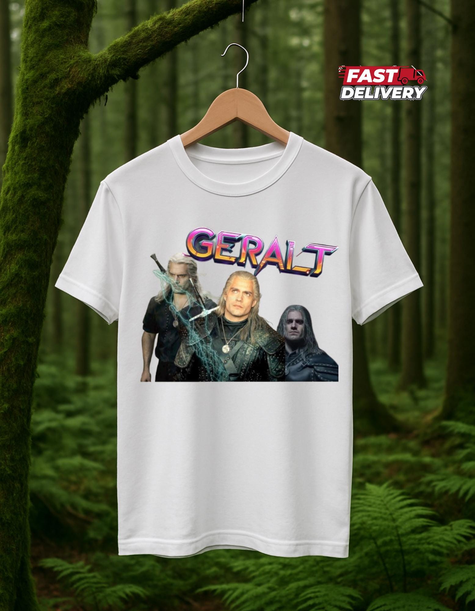 Geralt of Rivia Shirt Anime Unisex Heavy Cotton Tee,Vesemir,Gift for Fans,Graphic Tee Design Clothing,The Witcher Merch,Unique Art Wear