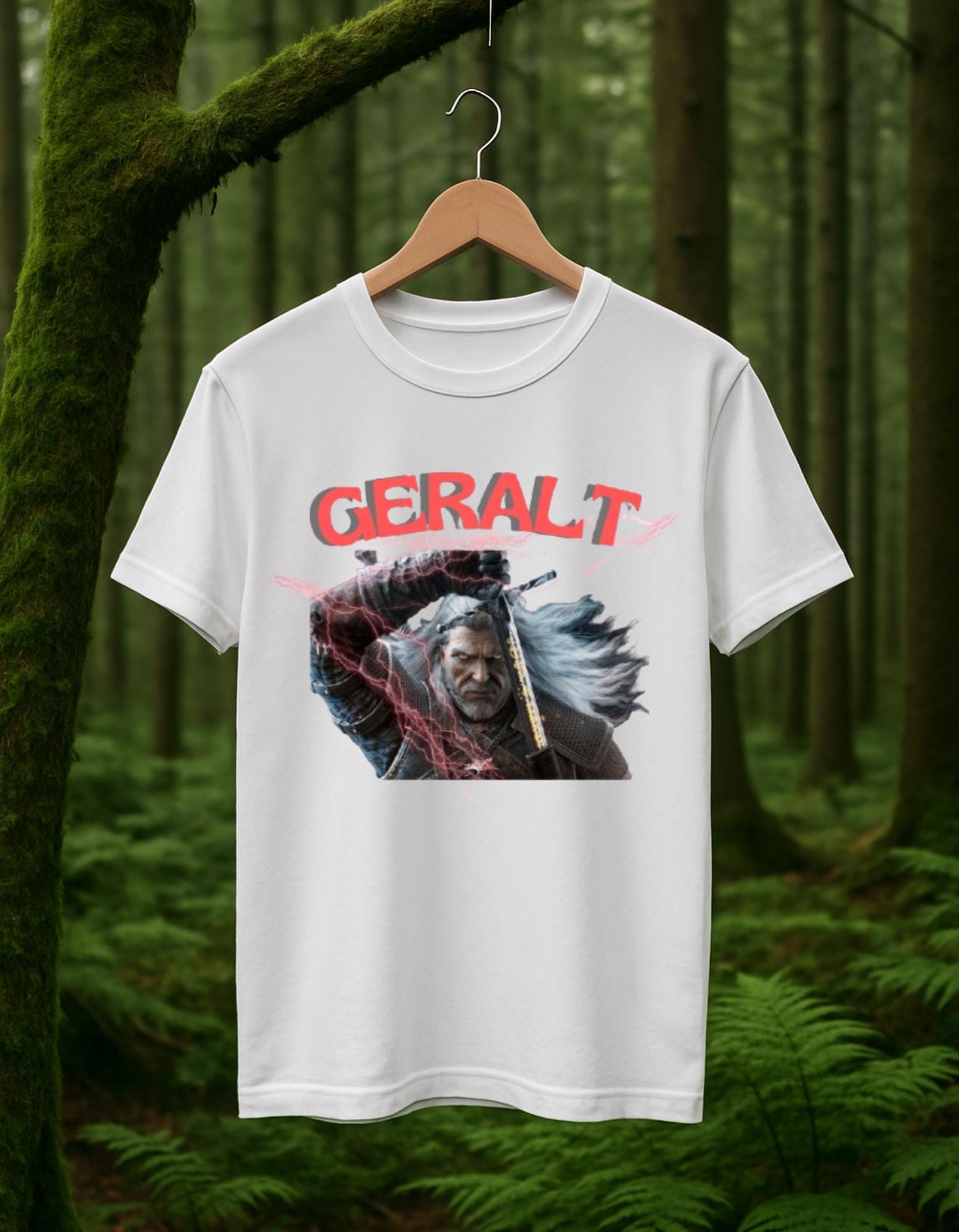 Geralt of Rivia Shirt Anime Unisex Heavy Cotton Tee,Vesemir,The Witcher Merch,Gift for Fans,Unique Art Wear,Graphic Tee Design Clothing