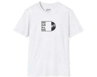 Go Analog T-Shirt, Vinyl Record Graphic Tee, Retro Music Shirt, Vintage Audio Gift