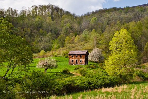 West Virginia Photograph Of Old Cabin In The Mountains Etsy