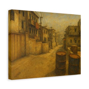 Dust II - Iconic Game Map Oil Painting Style (Canvas) | Gamer Wall Decor | Unique Counter Strike Inspired Gift