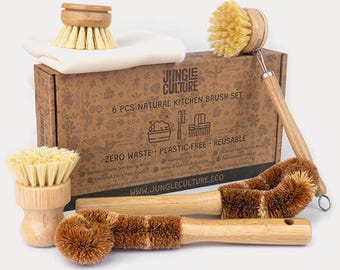 Zero Waste Dish Brush Set | Bamboo, Coconut & Sisal | Eco Kitchen Kit