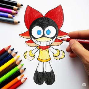 Custom Plush Figure: Sprunki the Colorful Pyramid Creature