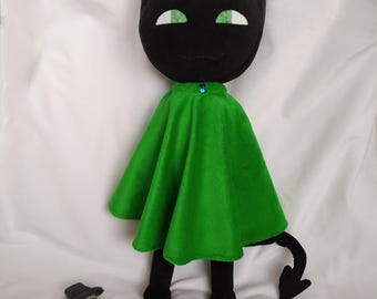 Custom Halloween Plush Cat: Handmade Minky Monster Toy