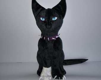 Black Cat Plush: Handmade Minky Fabric Stuffed Animal (18-19 inches)