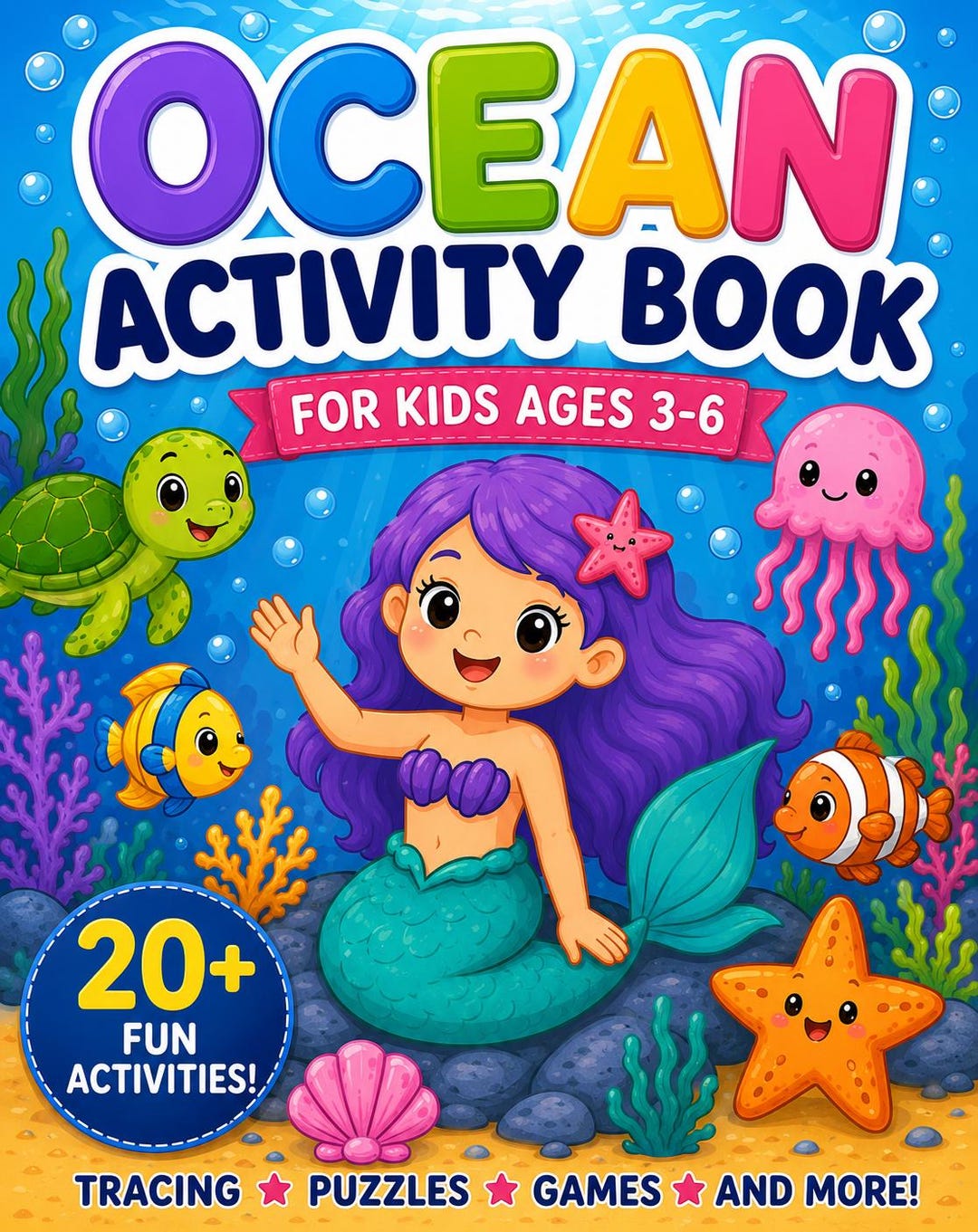 Mermaid Ineractive Book Mermaid Activity Book for Kids Ages 3-6 | Printable Preschool Learning ...