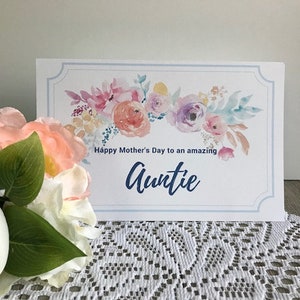 Carte de fête des mères imprimable pour ma tante - Carte de voeux de tante pour la fête des mères