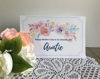 Printable Mother's Day Card for Auntie - Aunt Greeting Card for Mother's Day