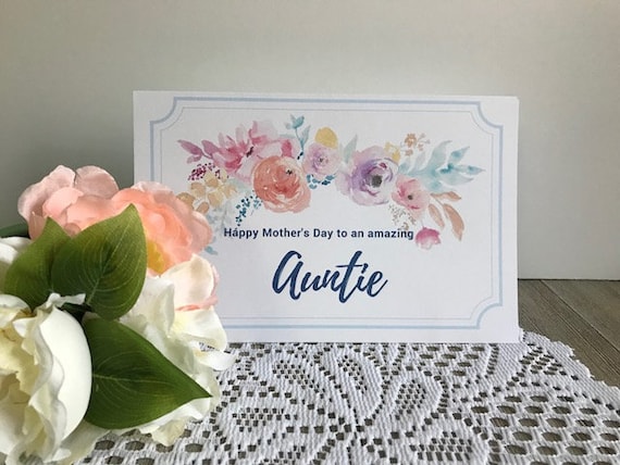 Printable Mother's Day Card for Auntie Aunt Greeting | Etsy