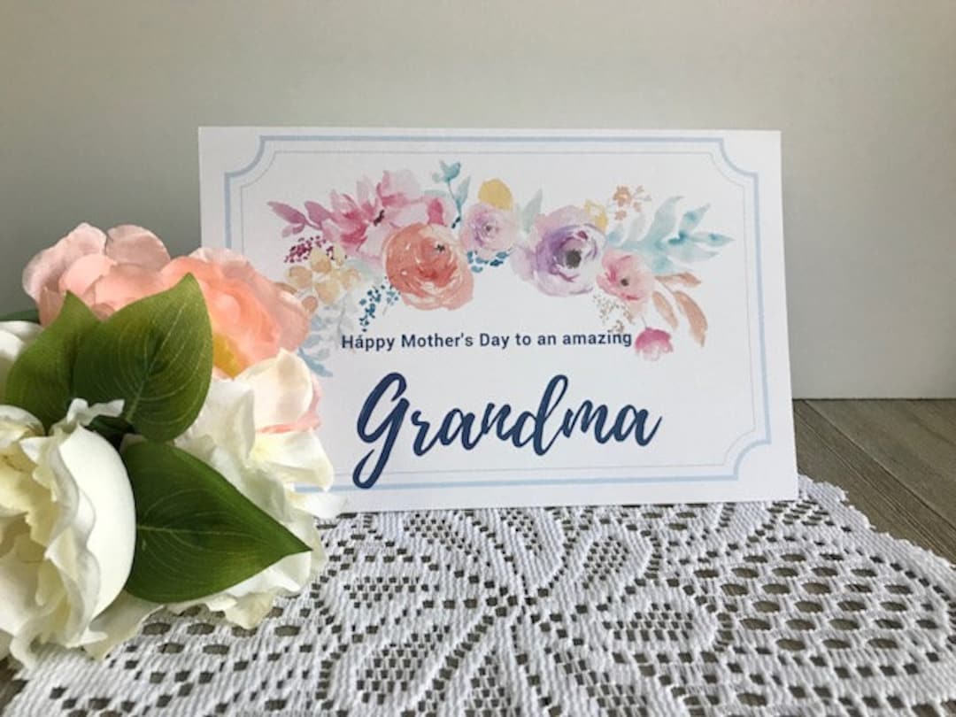 Printable Mother's Day Card for Grandma, Mother's Day Greeting Card ...