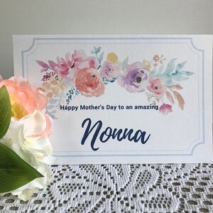 Tarjeta del Día de la Madre para Tarjeta Imprimible Nonna, Tarjeta de Felicitación del Día de la Madre para la Abuela Italiana, Abuela