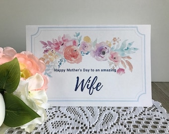 Mother&#39;s Day Card for Wife Printable Card