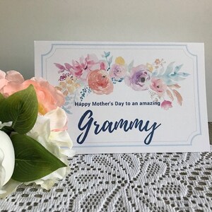 Carte de fête des mères imprimable pour Grammy - carte de voeux fête des mères grand-mère, grand-mère