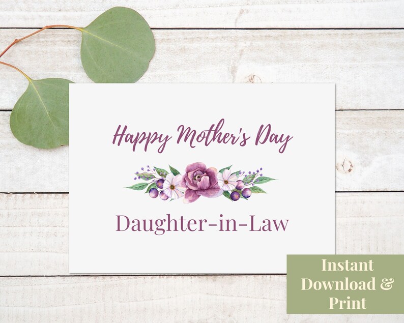 Printable Mother's Day Card for Daughter in Law - Etsy